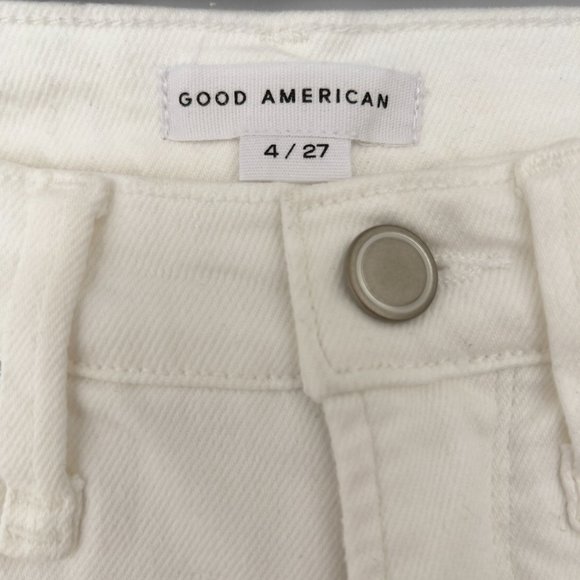 Good American White Good '90s Denim Cutoff Short GNISL92T Size 4 27 30W New NWOT - Picture 6 of 10